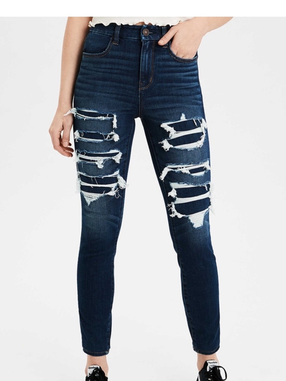 American Eagle High Rise Distressed Jegging - Size 6R